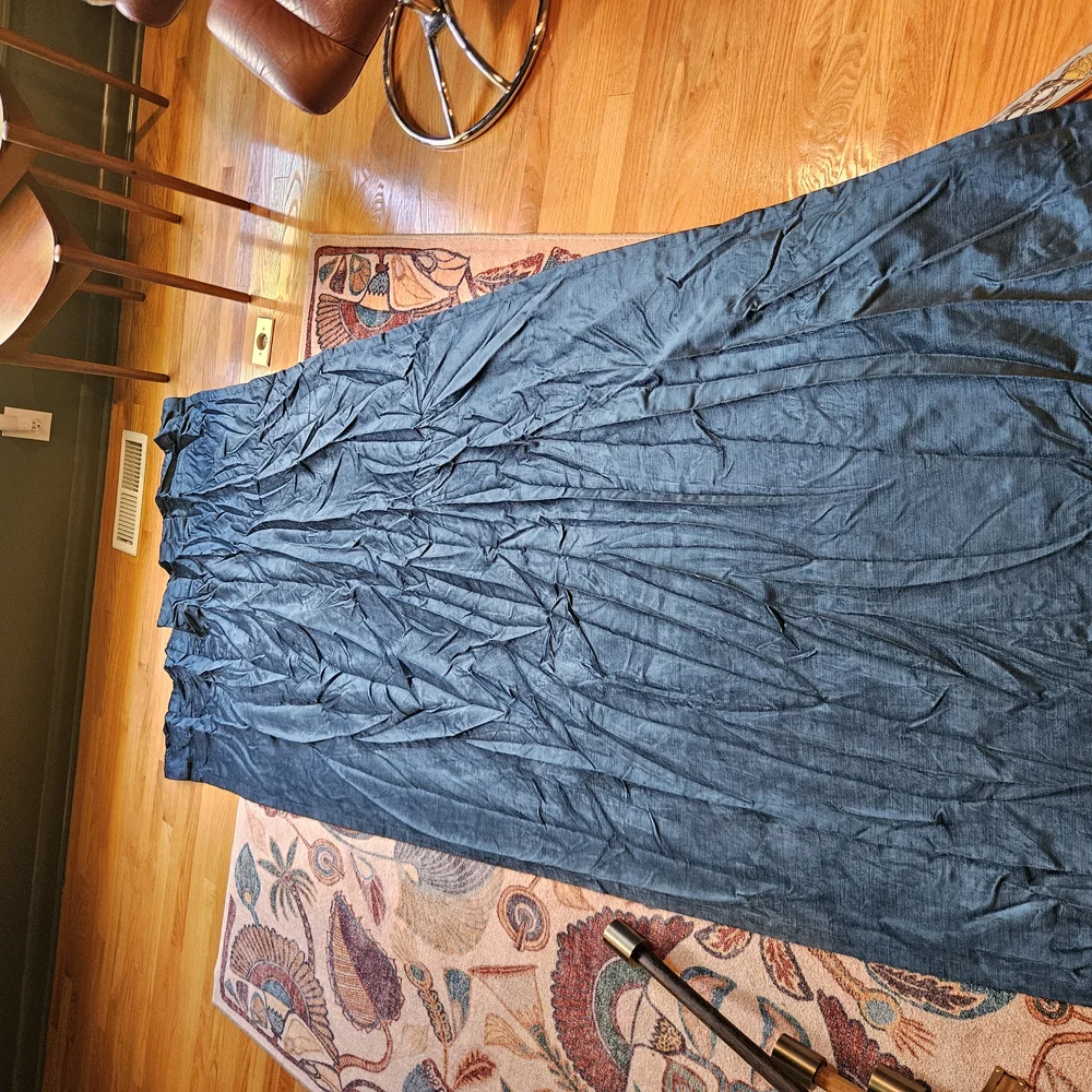 West Elm 48x108 Cotton regal Blue Curtains